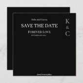Black Forever Love Wedding Save The Date (Voorkant / Achterkant)