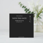 Black Forever Love Wedding Save The Date (Staand voorkant)