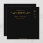 Black Forever Love Wedding Save the Date (Voorkant / Achterkant)