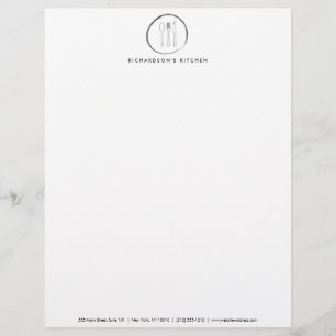 Black Fork Spoon Knife Sketch Catering Logo Briefhoofd Ontwerp