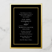 Black Formal Classic Ampersand Lijst bruiloft Folie Uitnodiging (Voorkant)