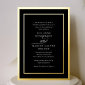 Black Formal Classic Ampersand Lijst bruiloft Folie Uitnodiging