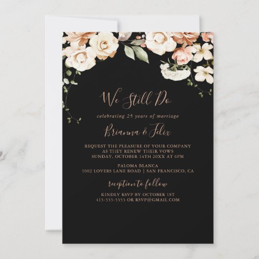 Black Formal Royal Floral We doen nog steeds gelof Kaart (Voorkant)