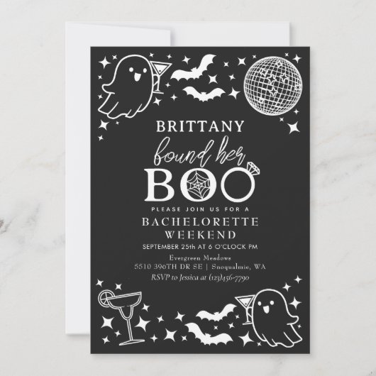 Black Found her Boo Halloween Bachelorette Weekend Kaart (Voorkant)
