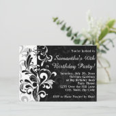 Black Fountain Swirl Birthday Party Kaart (Staand voorkant)