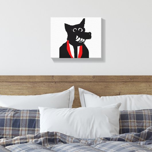Black Fox Canvas Afdruk (Insitu (Slaapkamer))