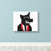 Black Fox Canvas Afdruk (Insitu (Houten vloer))