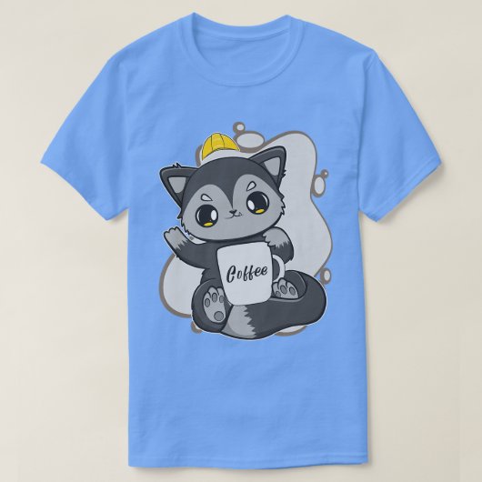 Black Fox For Coffee Lover And Construction Worker T-shirt (Design voorkant)