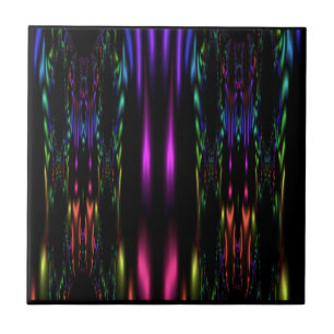 Black Fractal Tile Tegeltje