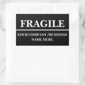 Black Fragile Shipping Label Rectangle Sticker (Tas)