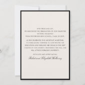 Black Frame Ivory Graduation One Photo Announcemen Kaart (Achterkant)