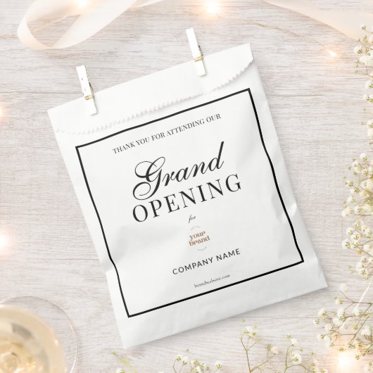 Black Frame Script Business Logo Grand Opening Bedankzakje (Geknipt)