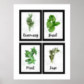Black Framed Herbs Poster (Voorkant)