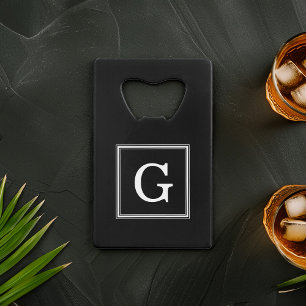 Black Framed Monogram Creditkaart Flessenopener