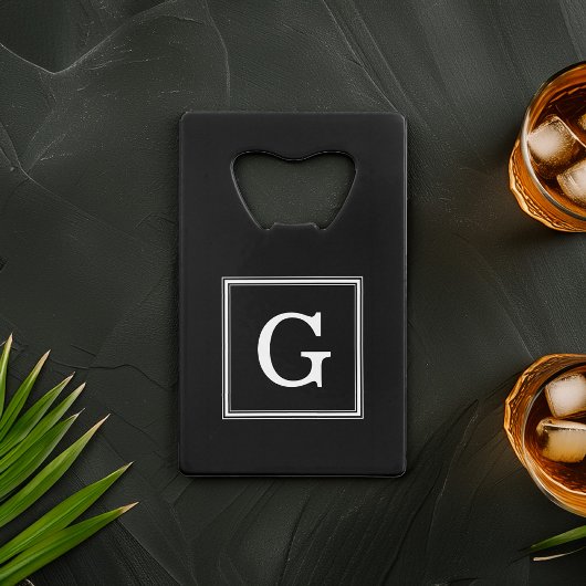 Black Framed Monogram Creditkaart Flessenopener