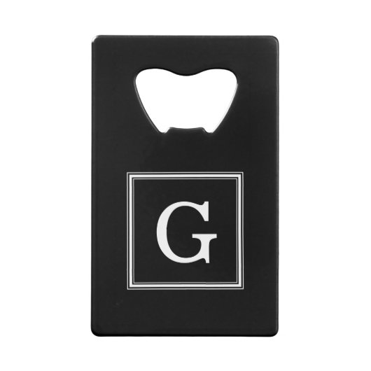 Black Framed Monogram Creditkaart Flessenopener (Achterkant)