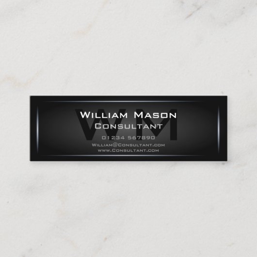 Black Framed Monogram Professional - Visitekaartje (Voorkant)