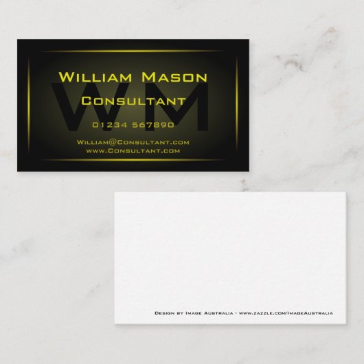 Black Framed Monogram Professional - Visitekaartje (Voorkant / Achterkant)