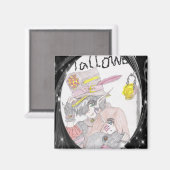 Black Framed Spooky Halloween Paar Tekening Magneet (Voorkant / Achterkant)