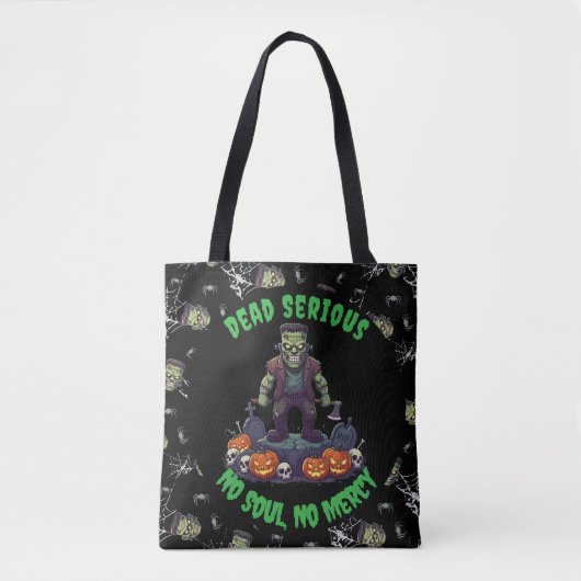 🖤 Black Frankenstein Halloween Canvas tas (Voorkant)
