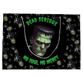 🖤 Black Frankenstein Halloween Gift Bag 💀🎃 Groot Cadeauzakje (Achterkant)