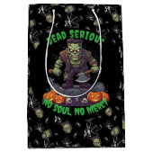 🖤 Black Frankenstein Halloween Gift Bag 💀🎃 Medium Cadeauzakje (Voorkant)