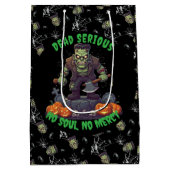 🖤 Black Frankenstein Halloween Gift Bag 💀🎃 Medium Cadeauzakje (Achterkant)