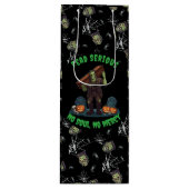 🖤 Black Frankenstein Halloween Gift Bag 💀🎃 Wijn Cadeautas (Voorkant)