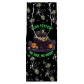 🖤 Black Frankenstein Halloween Gift Bag 💀🎃 Wijn Cadeautas (Achterkant)