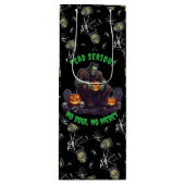🖤 Black Frankenstein Halloween Gift Bag 💀🎃 Wijn Cadeautas (Voorkant)