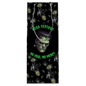 🖤 Black Frankenstein Halloween Gift Bag 💀🎃 Wijn Cadeautas (Achterkant)