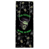 🖤 Black Frankenstein Halloween Gift Bag 💀🎃 Wijn Cadeautas (Voorkant)