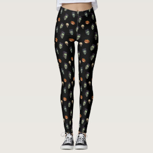 🖤 Black Frankenstein Halloween Leggings 🎃💀