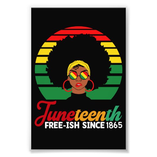 Black Freedom Free Ish sinds 1865 Juneteenth Foto Afdruk (Voorkant)
