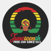 Black Freedom Free Ish sinds 1865 Juneteenth Ronde Sticker (Voorkant)