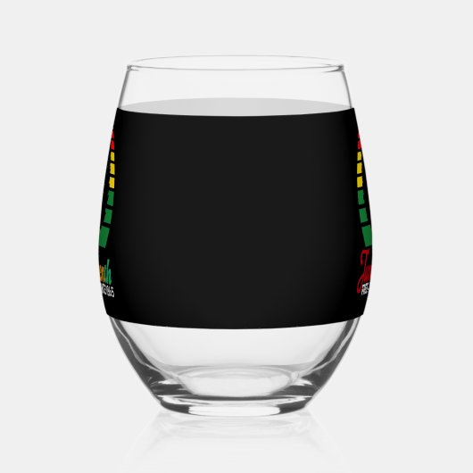 Black Freedom Free Ish sinds 1865 Juneteenth Wijnglas Zonder Voet (Links)