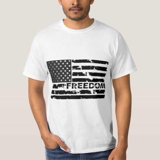 Black Freedom Vlag van de Verenigde Staten T-shirt (Voorkant)