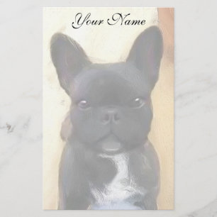 Black French Bulldog art briefpapier