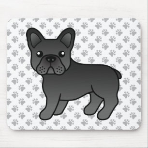 Black French Bulldog Cute Cartoon Dog Muismat