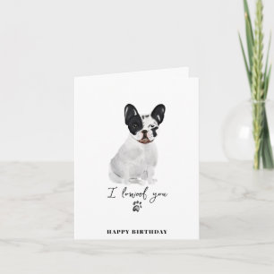 Black French Bulldog Dog Mum Puppy Paws Birthday Kaart