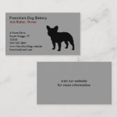 Black French Bulldog Dog Silhouette Frenchie Gray Visitekaartje (Voorkant / Achterkant)