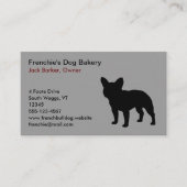 Black French Bulldog Dog Silhouette Frenchie Gray Visitekaartje (Voorkant)