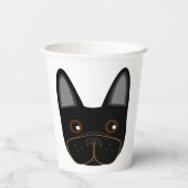 Black French Bulldog Face Papieren Bekers (Achterkant)