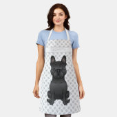 Black French Bulldog / Frenchie Cartoon Dog & Name Schort (Gedragen)