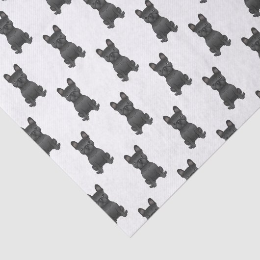 Black French Bulldog / Frenchie Dog Pattern Tissuepapier (Detail)