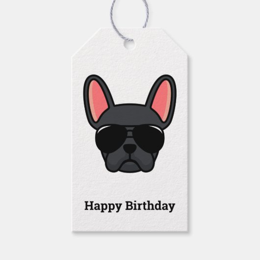 Black French Bulldog Gift Labels Cadeaulabel (Voorkant)