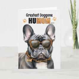 Black French Bulldog Greatest HuMOM Moederdag Feestdagen Kaart
