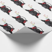 Black French Bulldog Grooving to his Tunes Cadeaupapier (Hoek)