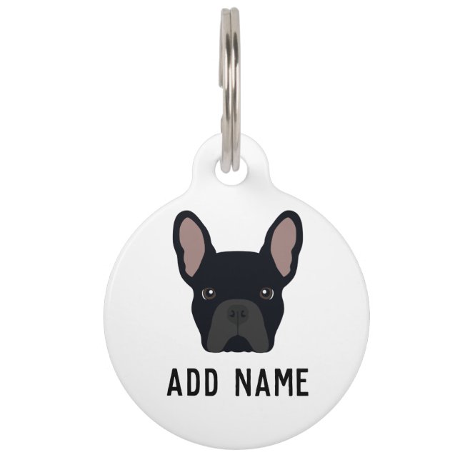 Black French Bulldog Huisdierpenning (Voorkant)