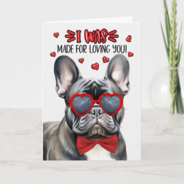 Black French Bulldog Made for love you Valentijn Feestdagen Kaart